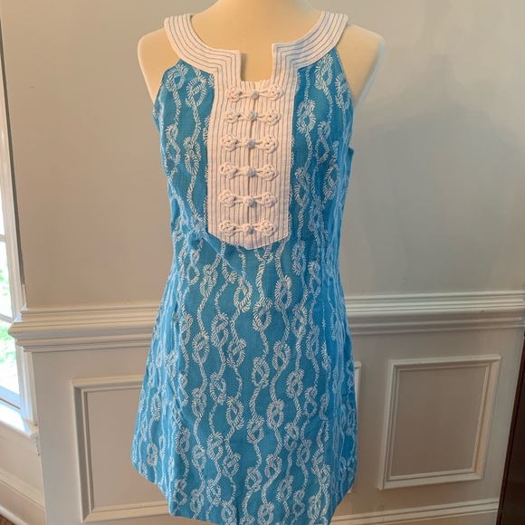 Lilly Pulitzer Dresses & Skirts - Lilly Pulitzer Blue & White Dress in Size 10